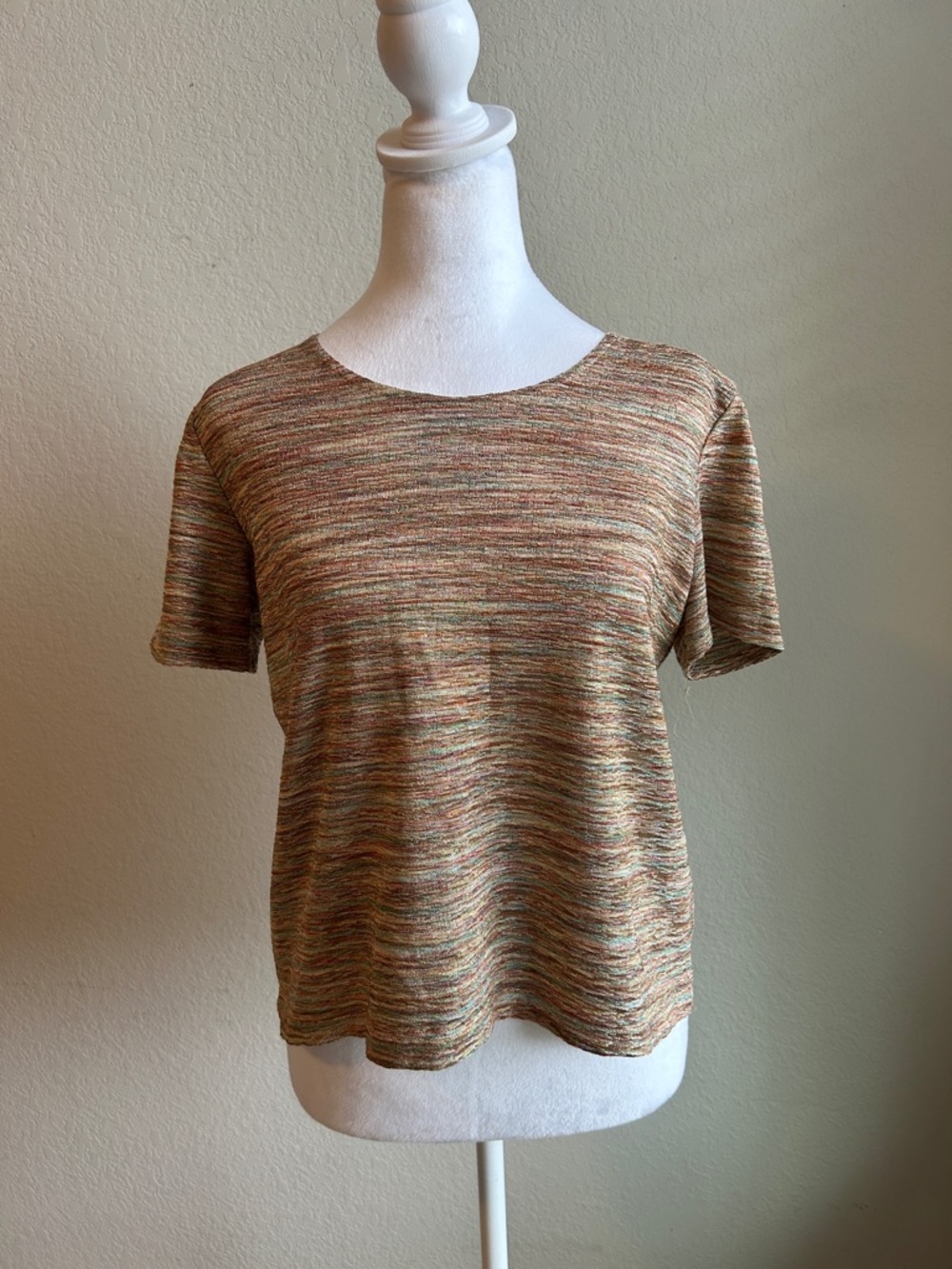 Alfred Dunner Multicolor Short Sleeve Knit Top petite small PS